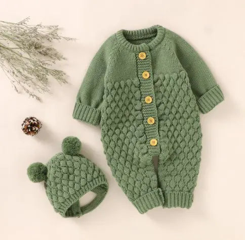Winter Warm Knitted Baby Outfit