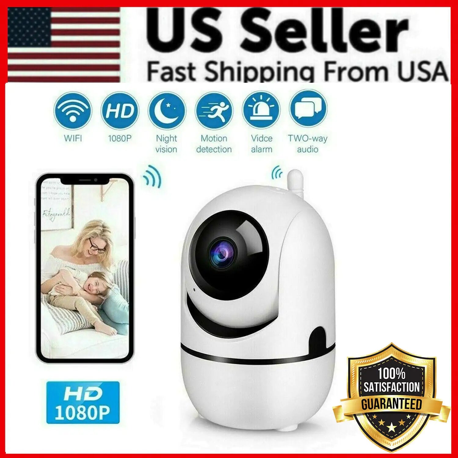 1080P WiFi Indoor Security & Baby Monitor