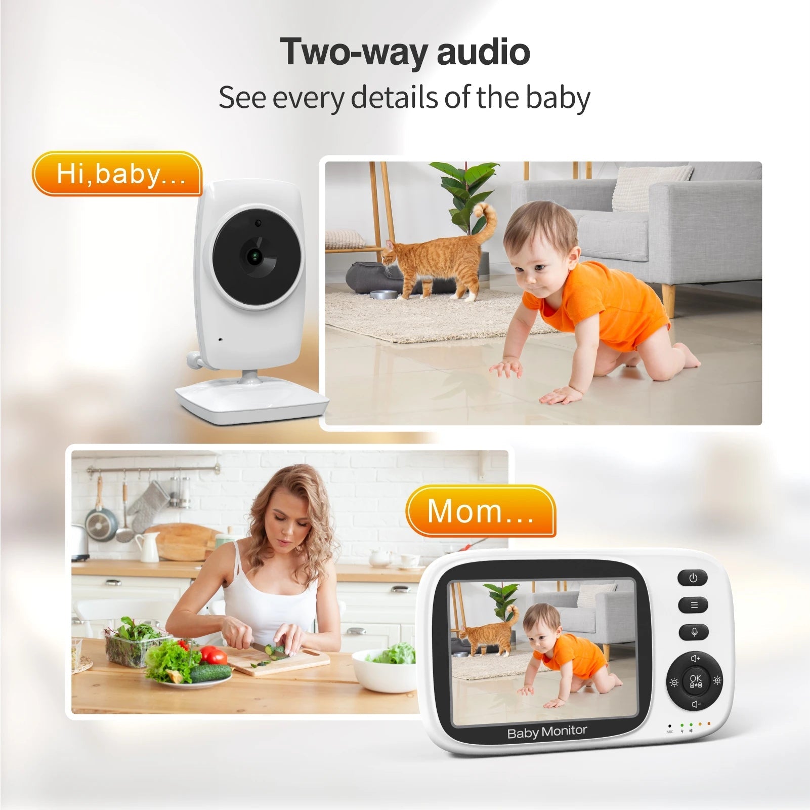 2.4G Wireless Video Baby Monitor – 3.2" LCD