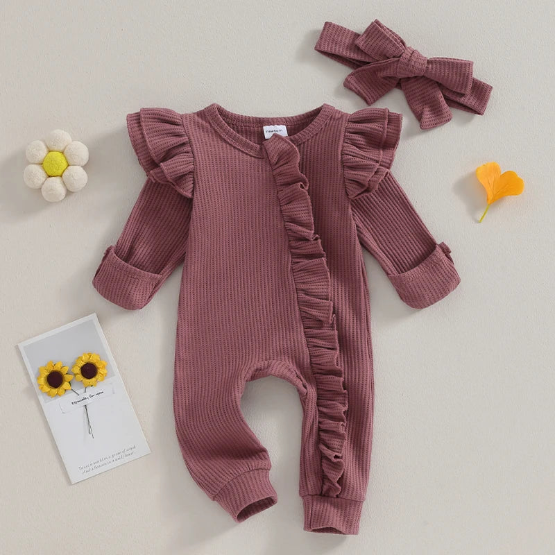 Baby Girl Ruffle Romper & Headband Set