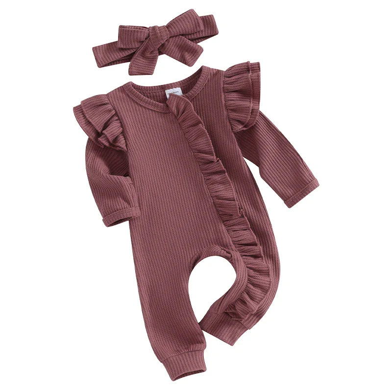 Baby Girl Ruffle Romper & Headband Set