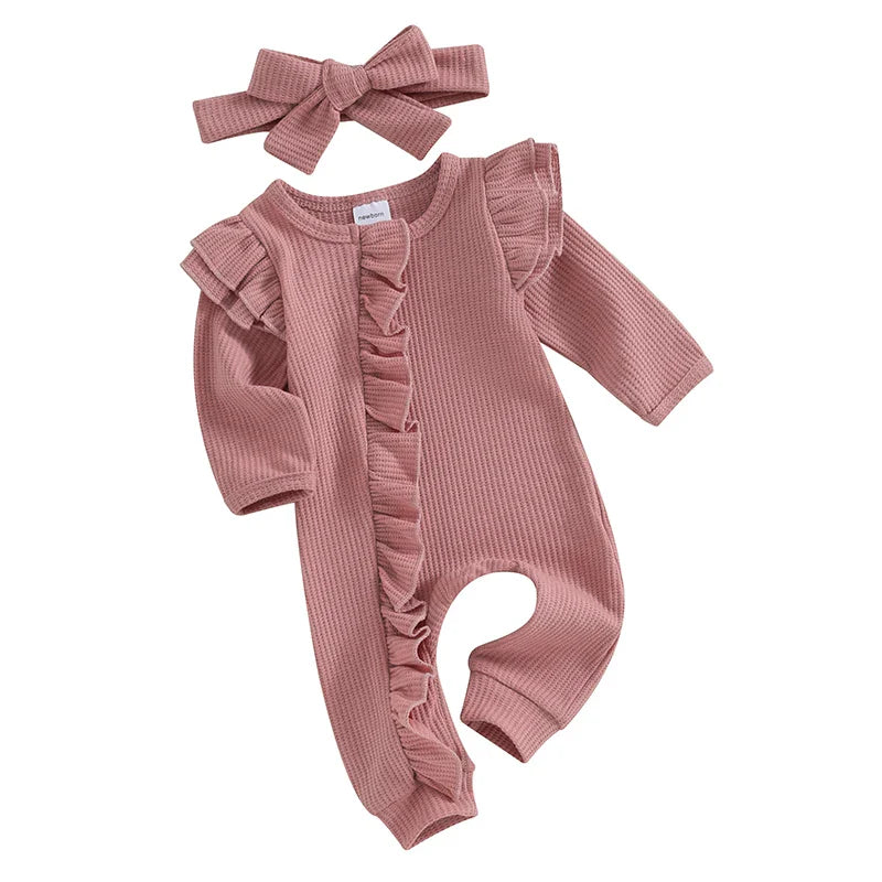 Baby Girl Ruffle Romper & Headband Set