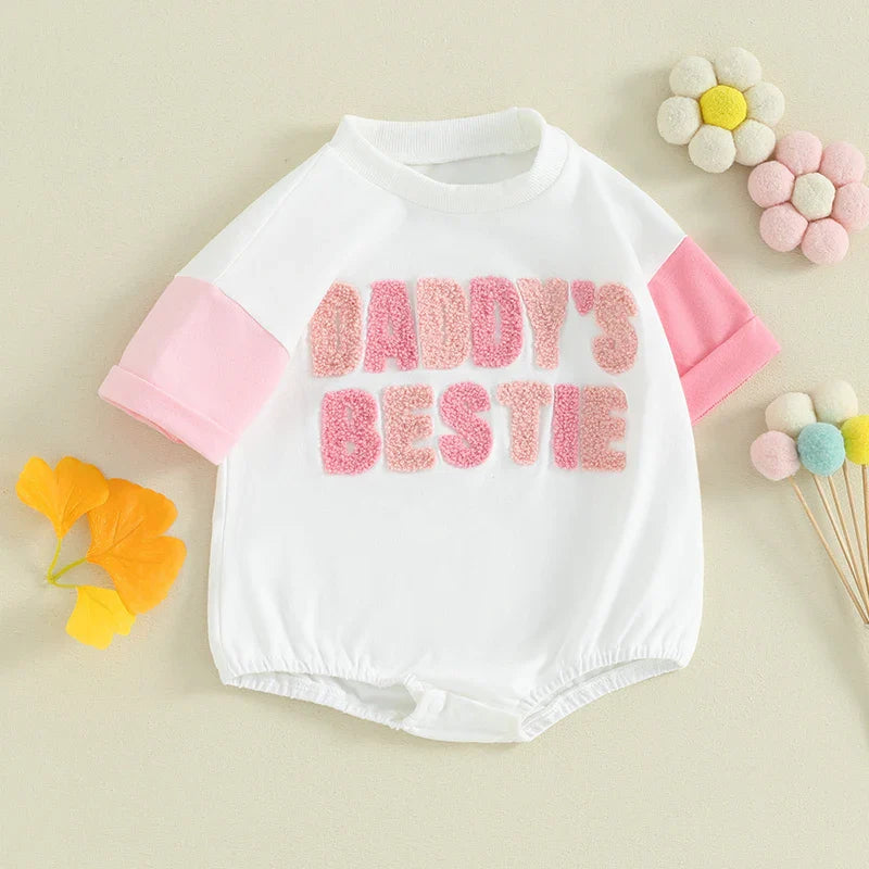 Daddy’s Bestie Embroidered Baby Romper