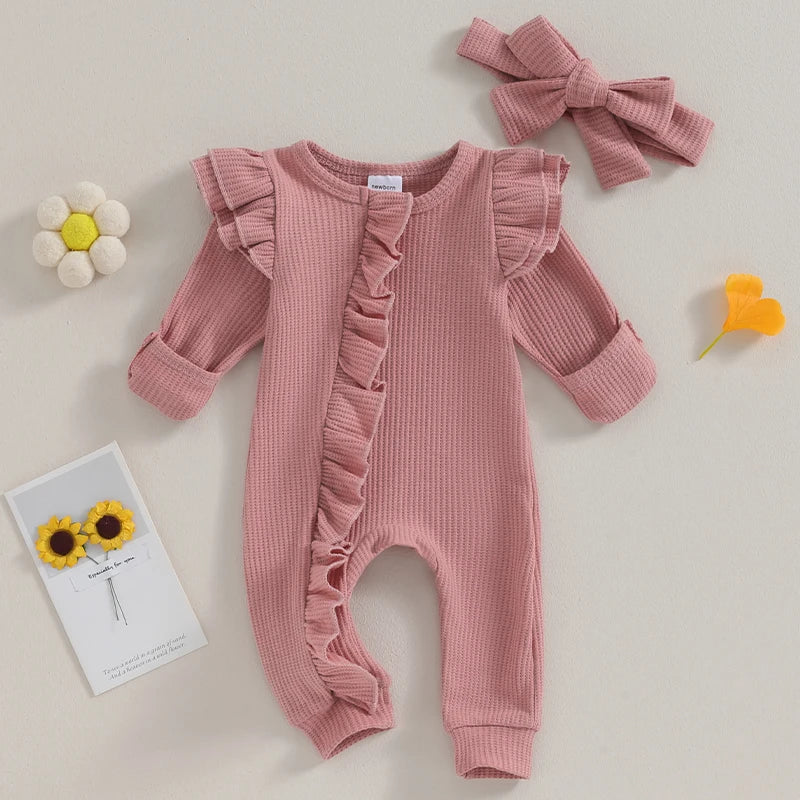 Baby Girl Ruffle Romper & Headband Set
