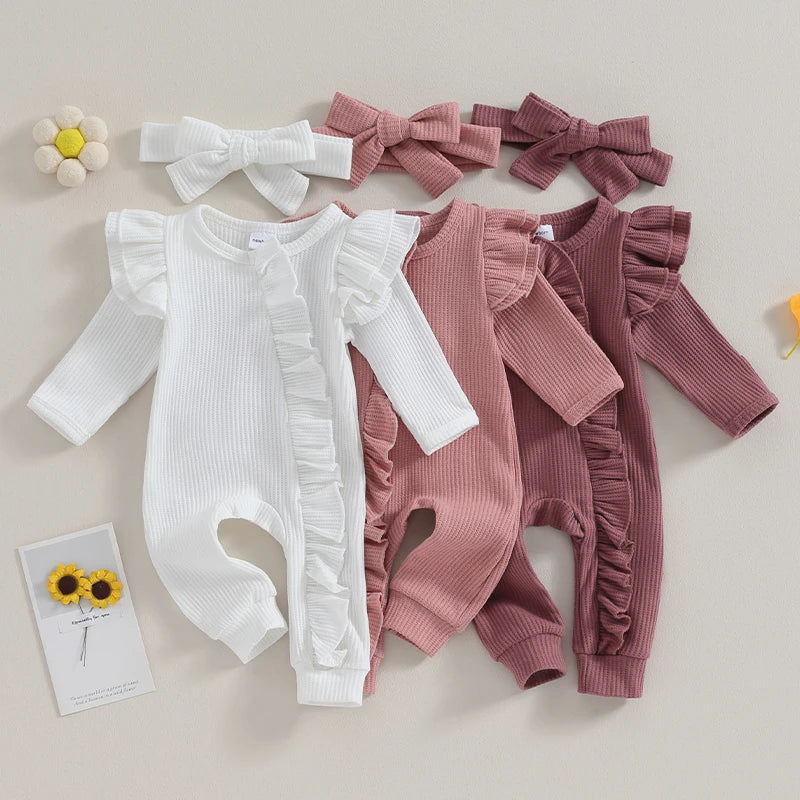 Baby Girl Ruffle Romper & Headband Set