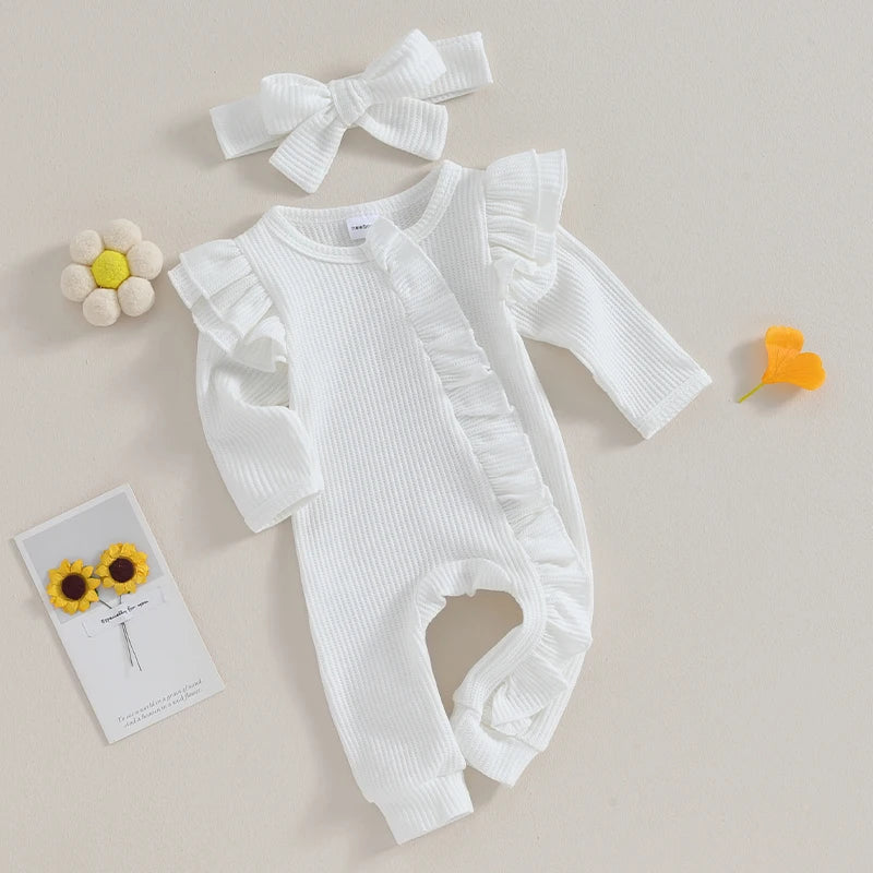 Baby Girl Ruffle Romper & Headband Set